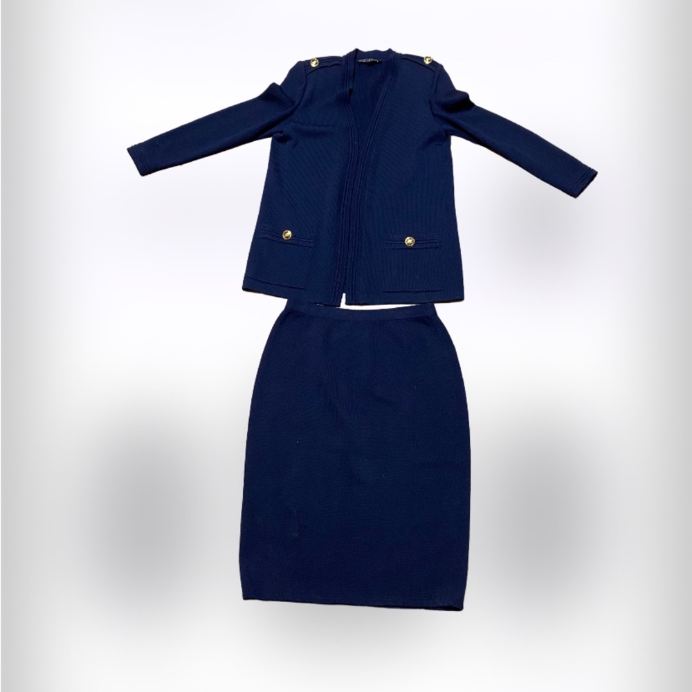 Vintage St. John Wool Knit Skirt Suit